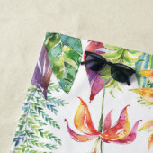 Serviette De Plage M. Typographie de script aquarelle florale tropica (En situation)
