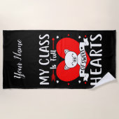 Serviette De Plage Ma Classe Est Pleine De Coeurs Sucrés Valentine (Devant)
