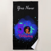 Serviette De Plage Ma sirène du 5e anniversaire (Devant)