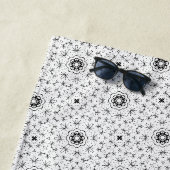 Serviette De Plage Maacah001 B&W Doodle abstrait (En situation)