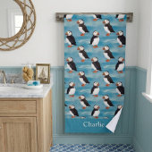 Serviette De Plage Macareux Moiral Bleu Aqua