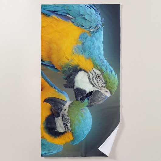 Serviette De Plage Macaws in love (Devant)