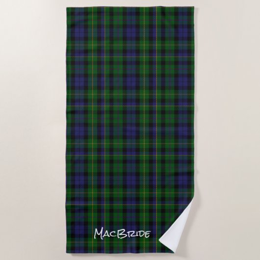 Serviette De Plage MacBride Clan Tartan Plaid Beach Towel (Devant)