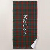 Serviette De Plage MacClain McLean Tartan Plaid Beach Towel (Devant)