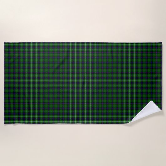 Serviette De Plage MacDonald tartan bleu vert plaid (Devant)