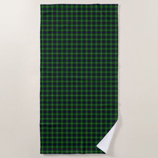 Serviette De Plage MacDonald tartan bleu vert plaid (Devant)