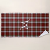 Serviette De Plage MacFie Clan Tartan Plaid Monogram Beach Towel (Devant)