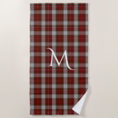 Serviette De Plage MacFie Clan Tartan Plaid Monogram Beach Towel (Devant)