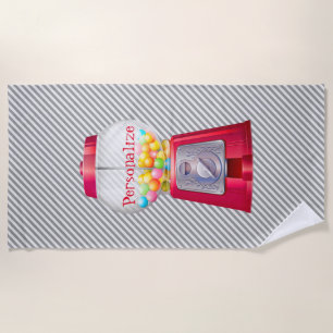 Serviette De Plage Machine à gumball bubblegum vintage mignon rouge r