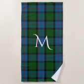 Serviette De Plage MacWilliam Clan Tartan Plaid Monogram Beach Towel (Devant)
