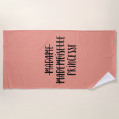 Serviette De Plage Madame Mademoiselle Princesse (Devant)