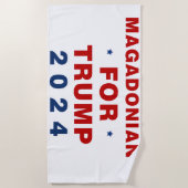 Serviette De Plage Magadoniens pour Trump 2024 Rouge bleu (Devant)