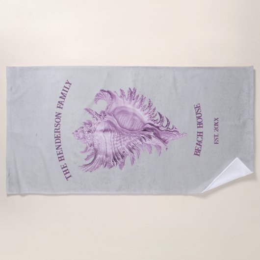 Serviette de plage Magenta Conch Shell (Devant)