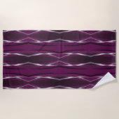 Serviette de plage - Magenta Silver Retro (Devant)