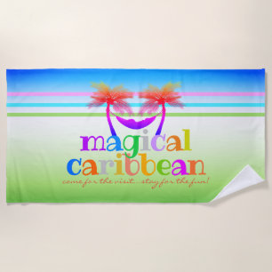 Serviette De Plage Magie Caraïbes Îles Souvenir coloré