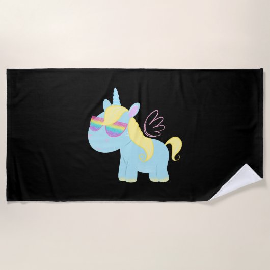 Serviette De Plage Magie de licorne        (Devant)