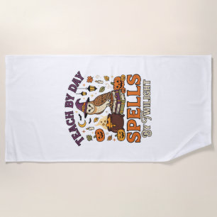 Serviette De Plage Magie de lune de classe d'Halloween