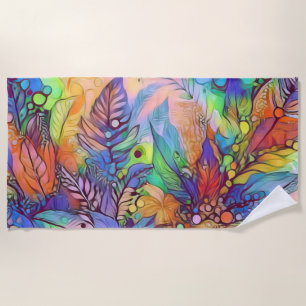 Serviette De Plage Magnifique art surréaliste coloré sauvage