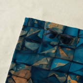 Serviette De Plage Magnifique aspect patchwork en sarcelle foncée (En situation)
