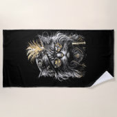 Serviette De Plage Magnifique chat Steampunk (Devant)