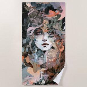 Serviette De Plage Magnifique Collage Femme