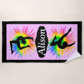 SERVIETTE DE PLAGE MAGNIFIQUE PETITE FILLE DE GYMNAST PERSONNALISÉE (Devant)