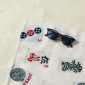 Serviette De Plage MahJong tuiles photo sur badge arrière - plan (En situation)
