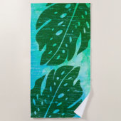 Serviette De Plage Maikai Hawaiian Monstera Feuille Cravate-Dye Mélan (Devant)