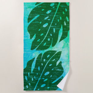 Serviette De Plage Maikai Hawaiian Monstera Feuille Cravate-Dye Mélan