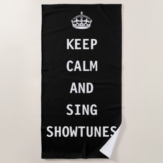 Serviette De Plage Maintenez calme et chantez Showtunes