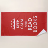 Serviette De Plage Maintenez calme et lisez les livres (Devant)