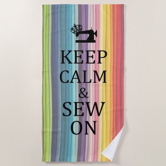 Serviette De Plage Maintenir Le Calme Coudre Sur L'Artisanat Tissu Ar (Devant)