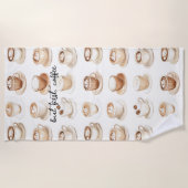 Serviette De Plage Mais d'abord, les tasses à café (Devant)