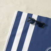 Serviette De Plage Maison de plage marine et blanche personnalisée (En situation)