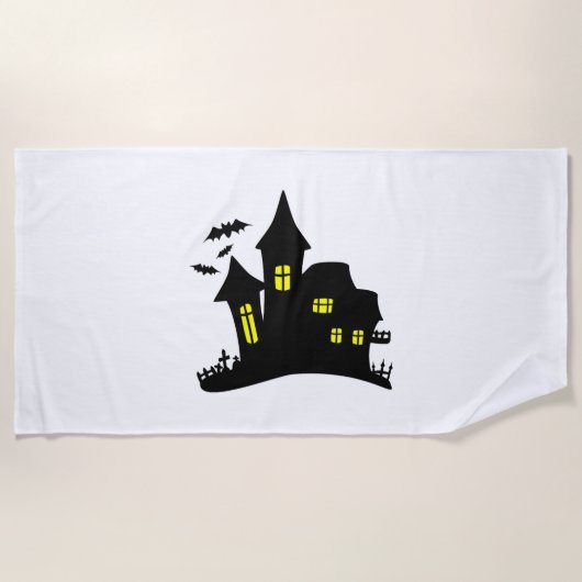 Serviette De Plage Maison enchantée Halloween (Devant)