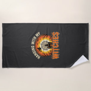 Serviette De Plage Maison Hantée D'Halloween Suspendue Avec Mes Sorci