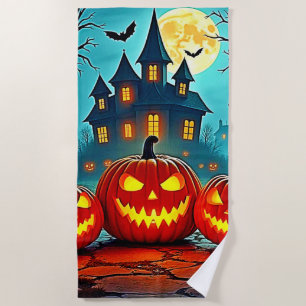 Serviette De Plage Maison Hantée Frissons de Nuit Squelettique
