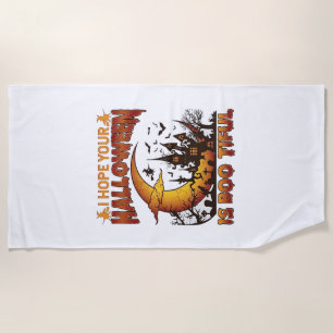 Serviette De Plage Maison Hantée Halloween Boo Tiful Croissant de Lun