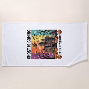 Serviette De Plage Maison Hantée Halloween Fantôme Arrive Pompe à Sor