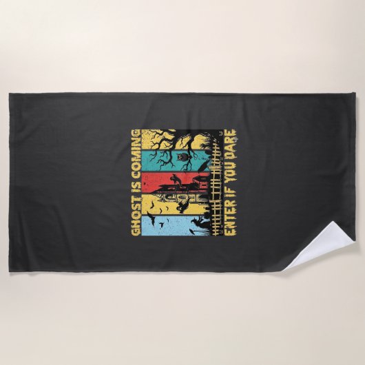 Serviette De Plage Maison Hantée Halloween Sorcière Chouette Arrivée (Devant)