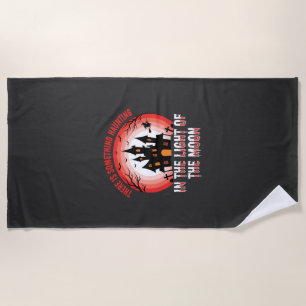 Serviette De Plage Maison Hantée Halloween Sorcière Clair de Lune