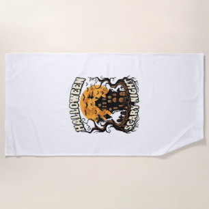 Serviette De Plage Maison Hantée Nuit Effrayante Halloween Pleine Lun