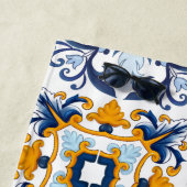 Serviette De Plage Majolica ,lemons,Sicilian tiles  (En situation)