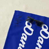 Serviette de plage Majorette/Danseuse (Blanc Bleu) (En situation)