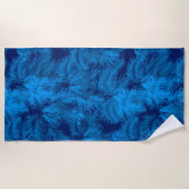 Serviette De Plage Makana Palms Hawaiian Tropical Feuilles Bleu (Devant)