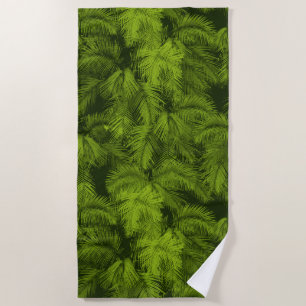 Serviette De Plage Makana Palms Hawaiian Tropical Feuilles Green