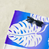 Serviette De Plage Makua Monstera Tropical Hawaiian Purple Blend (En situation)