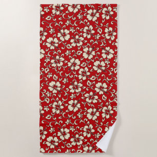 Serviette De Plage Malia Hawaiian Hibiscus Tropical Floral - Rouge