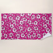 Serviette De Plage Malia Hibiscus hawaïen Flore tropicale - Magenta (Devant)