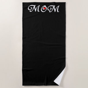 Serviette De Plage Maman au coeur rouge